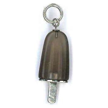 AMBROSINI JEWELS - PENDENTE ARGENTO 925° ghiacciolo finitura bianca pietra marrone medio (29.5x13 mm)