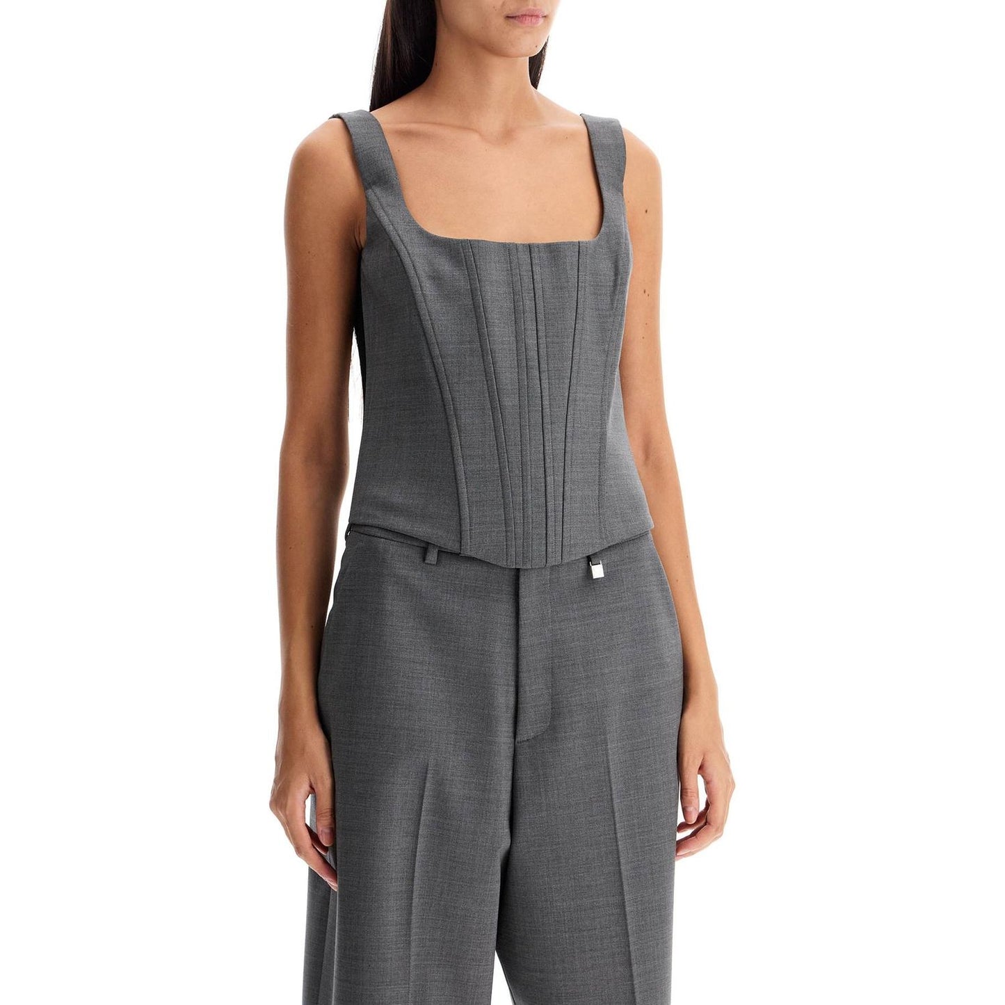 Giuseppe Di Morabito stretch wool corset top with nine words Topwear Giuseppe Di Morabito