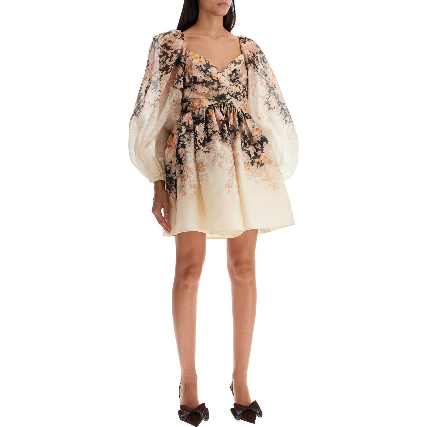 Zimmermann floral mini dress linen and silk organza Dresses Zimmermann