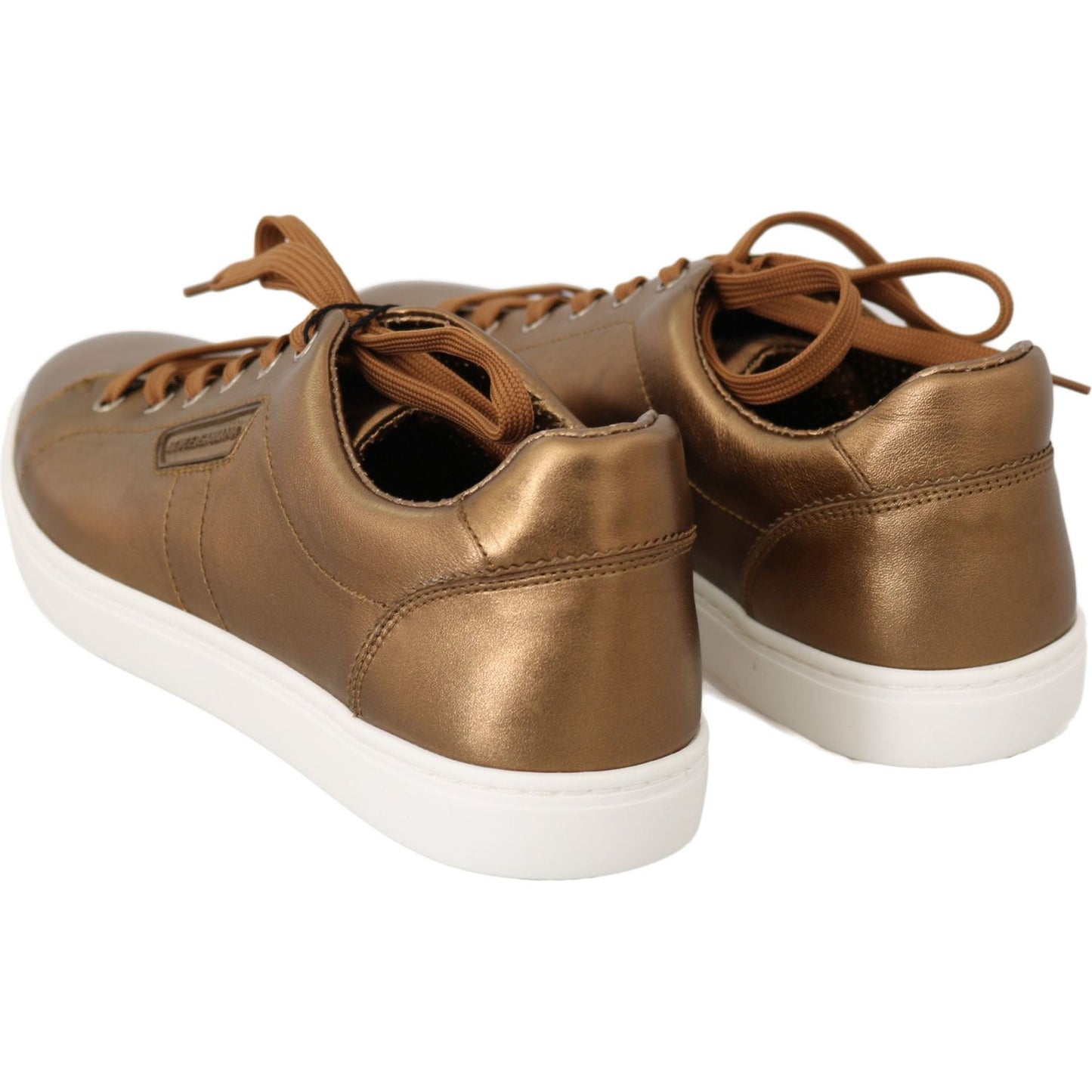 Dolce & Gabbana Golden Metallic Leather Sneakers Dolce & Gabbana