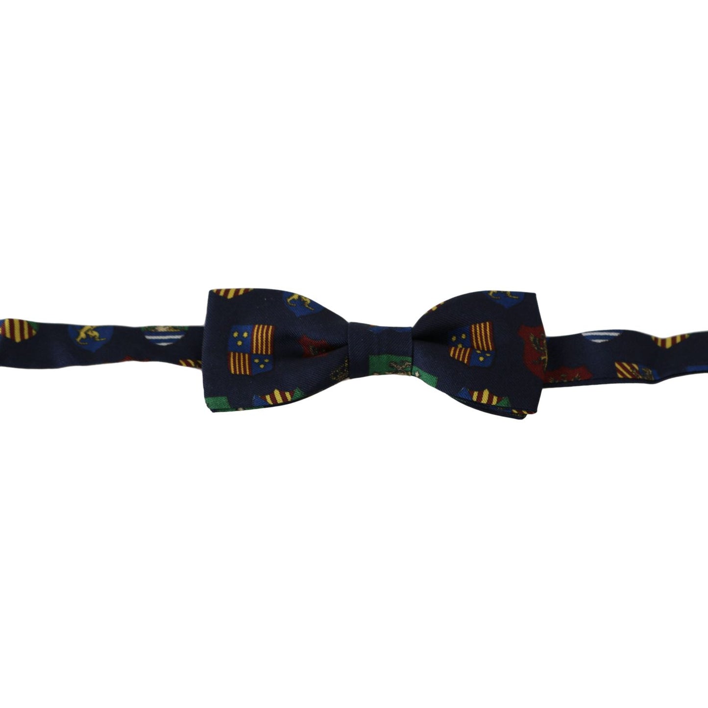 Dolce & Gabbana Exquisite Silk Bow Tie in Blue Flags Print Bow Tie Dolce & Gabbana