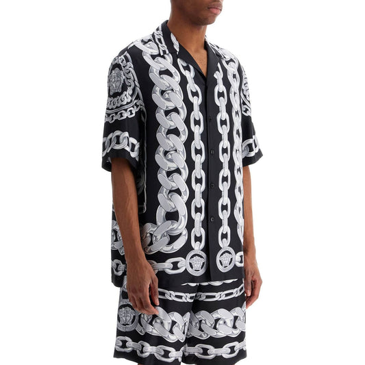 Versace 'printed silk medusa chains bowling shirt Shirts Versace