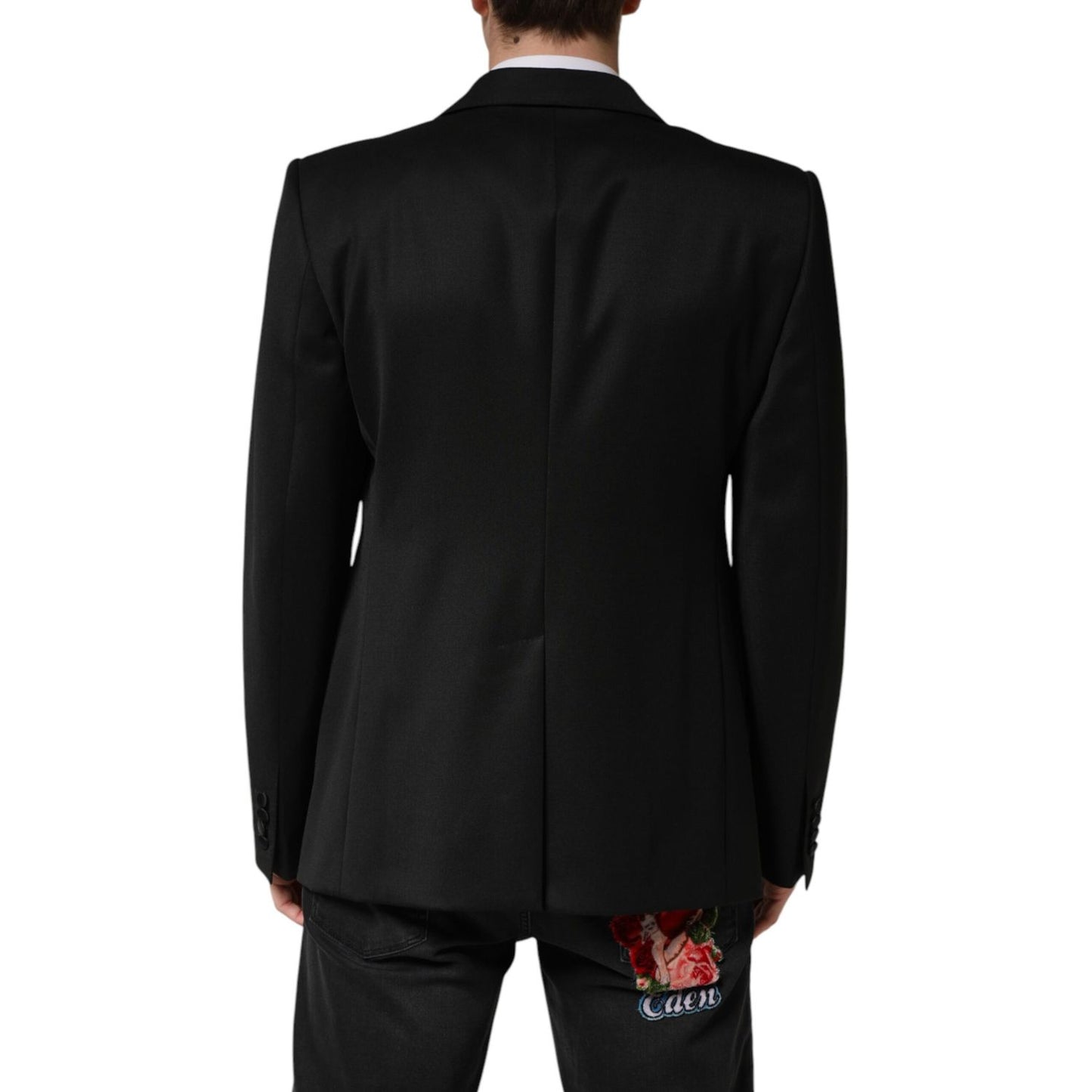 Dolce & Gabbana Black Wool Single Breasted Jacket Blazer