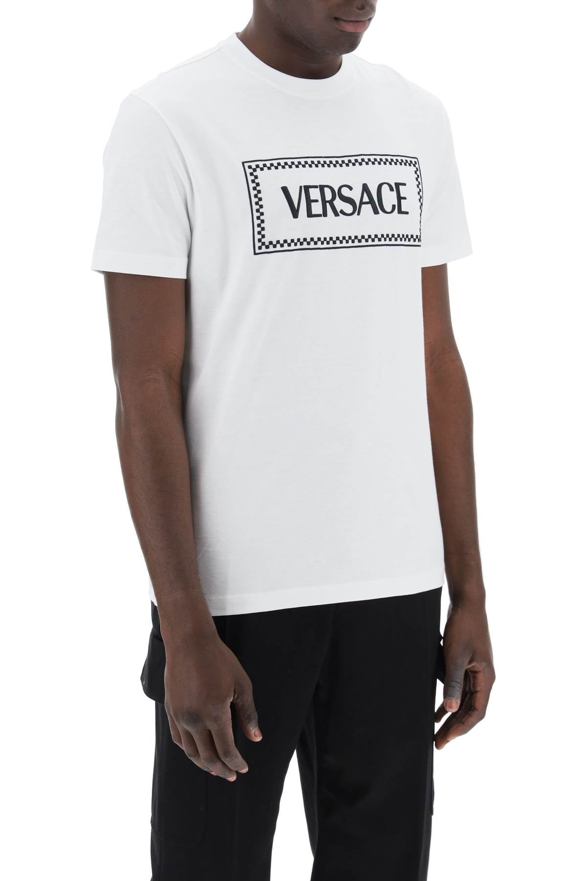 Versace embroidered logo t-shirt Topwear Versace