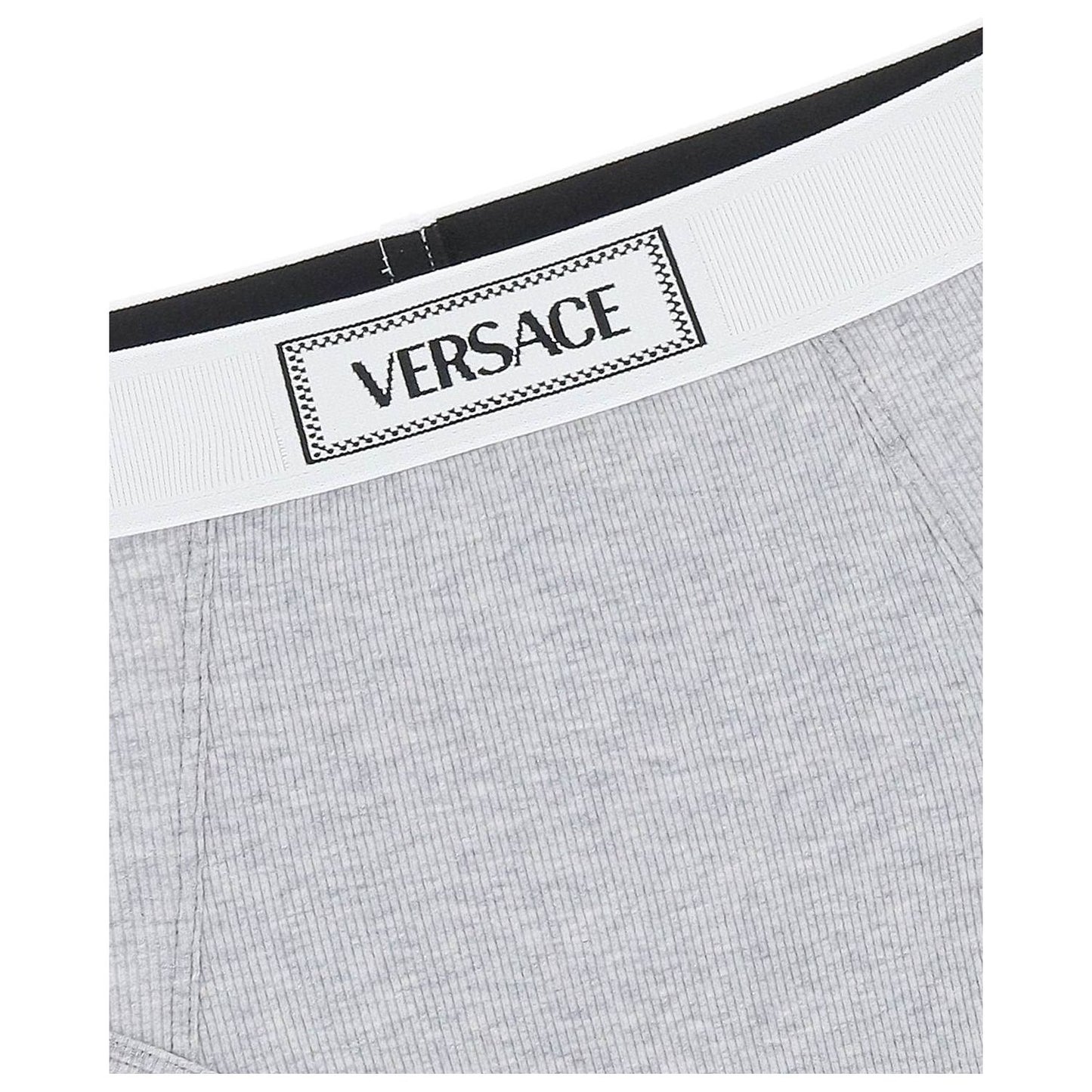 Versace ribbed briefs with '90s logo Beachwear & underwear Versace