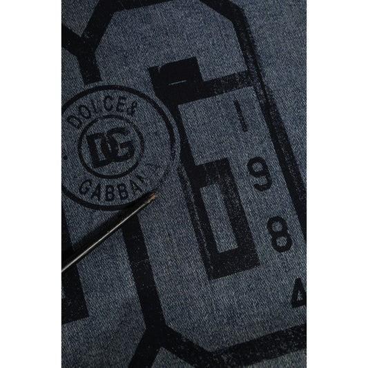 Dolce & Gabbana Blue Cotton Logo Hooded Sweatshirt  Sweater