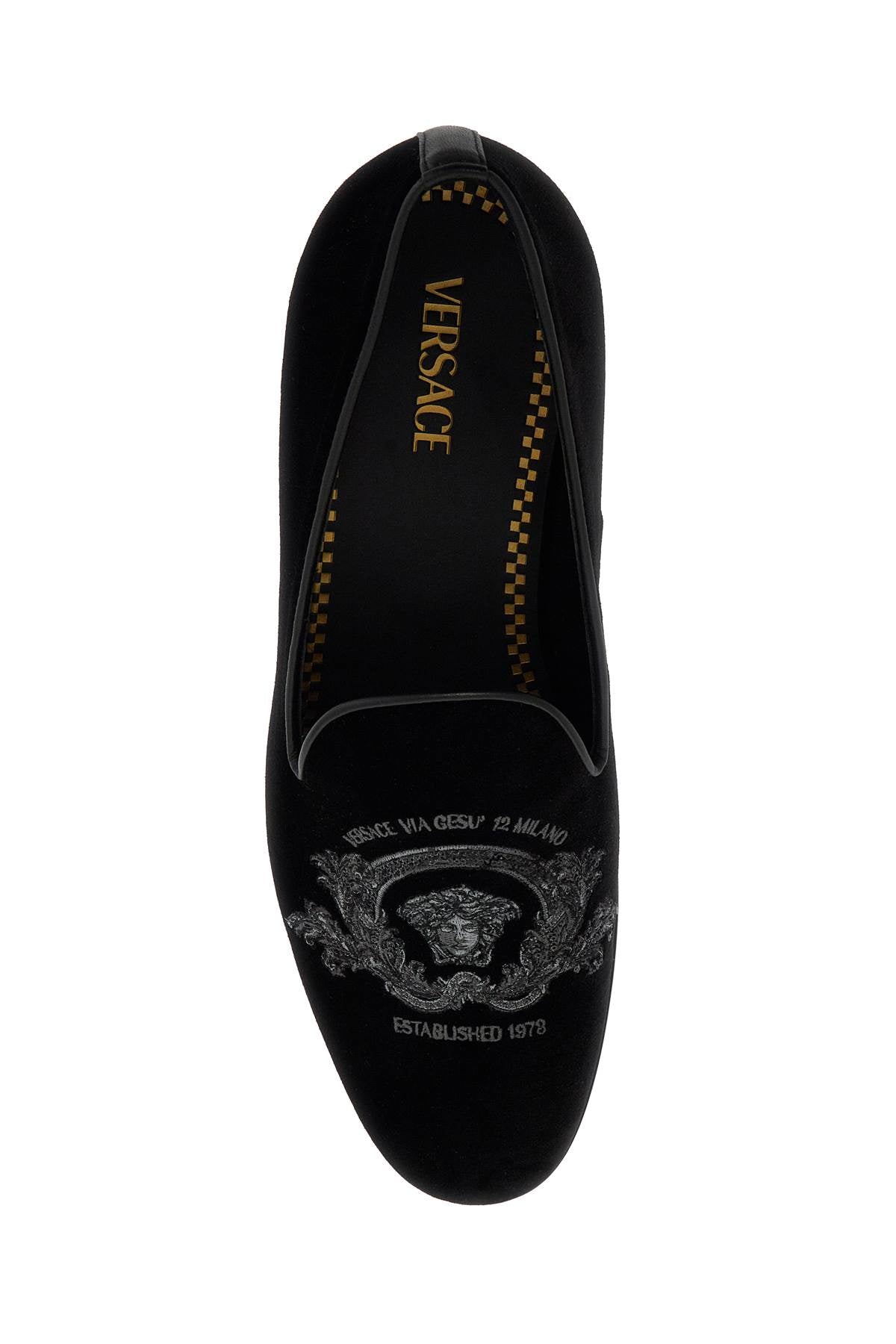 Versace velvet medusa logo loafers Moccasins Versace