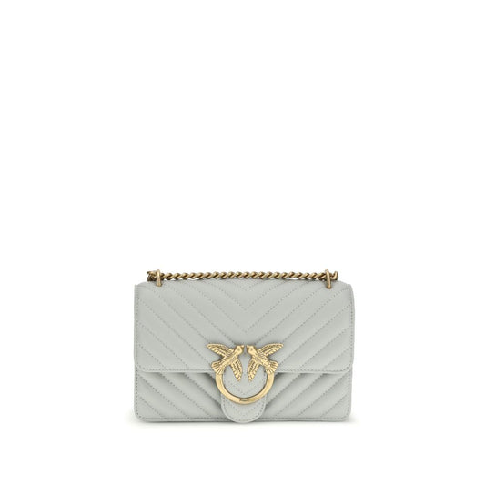 PINKO Gray Calf Leather Bos Taurus Shoulder Bag