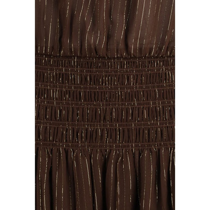 Self-Portrait Brown Silk Long Dress 1728,6,72470364320,8,Brown,Clothing,Dresses - Clothing,Long - Dresses - Clothing,New with tags,Self-Portrait,Women