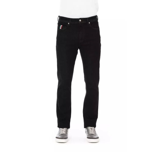 Baldinini Trend Black Cotton Straight-Leg Jeans