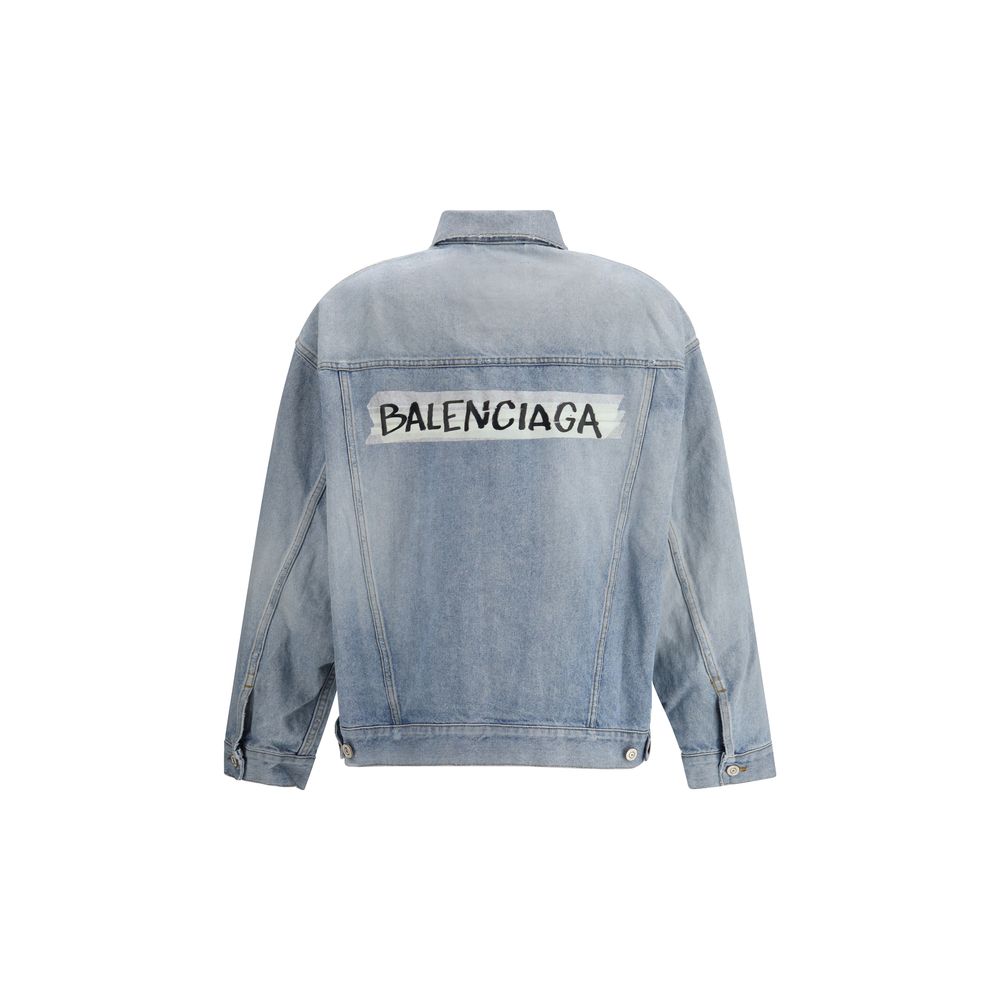 Balenciaga Blue Cotton Denim Jacket 1728,72470364320,Balenciaga,Blue,Clothing,Denim Jackets - Jackets & Coats - Clothing,Jackets & Coats - Clothing,M,New with tags,S,Women,XS
