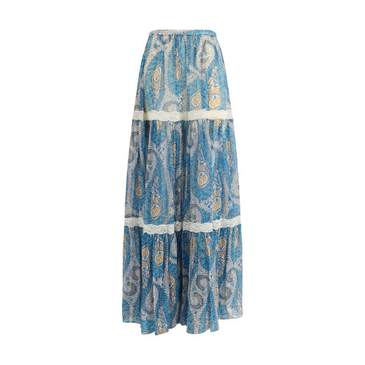 Etro Multicolor Silk Long Skirt1728,72470364320,Clothing,Etro,IT40 | M,Long - Skirts - Clothing,Multicolor,New with tags,Skirts - Clothing,Women
