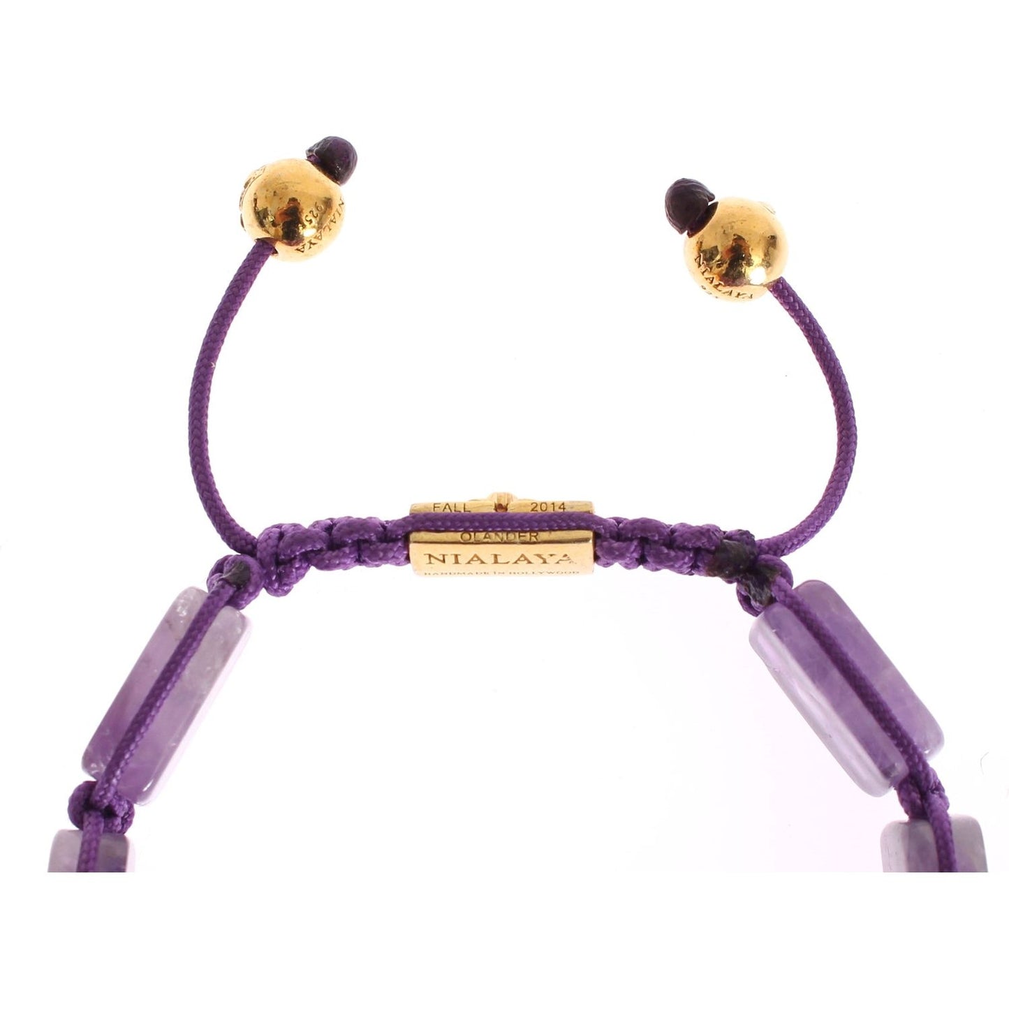 Nialaya CZ Amethyst 18K Gold 925 Bracelet