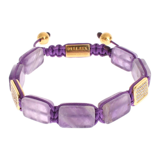 Nialaya CZ Amethyst 18K Gold 925 Bracelet Nialaya