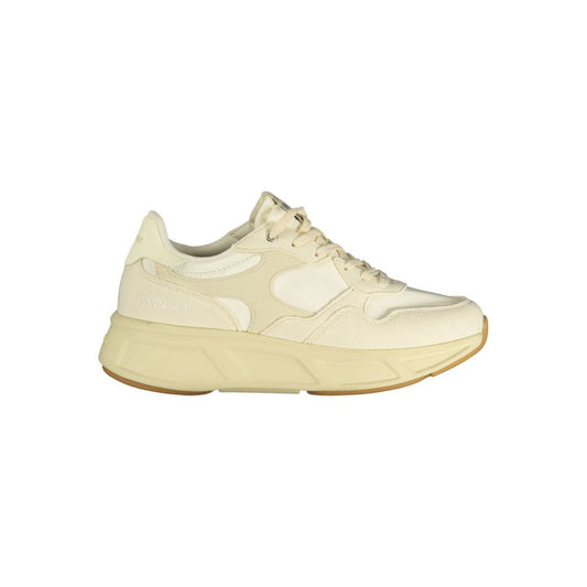 Twinset Beige Polyurethane Women Sneaker with contrasting details on white background