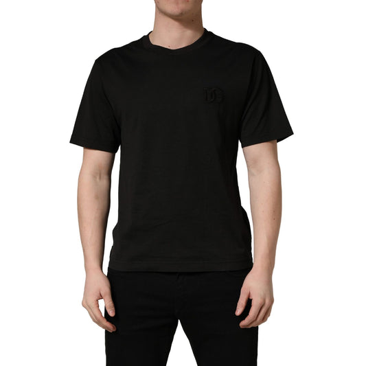 Dolce & Gabbana Black Cotton Short Sleeves Crew Neck  T-shirt