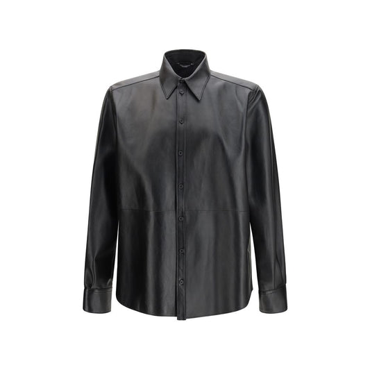 Dolce & Gabbana Black Leather Dress Shirt 1728,72470364320,Black,Clothing,Dolce & Gabbana,Dress Shirts - Shirts - Clothing,IT48 | M,IT50 | L,IT52 | XL,Men,New with tags,Shirts - Clothing