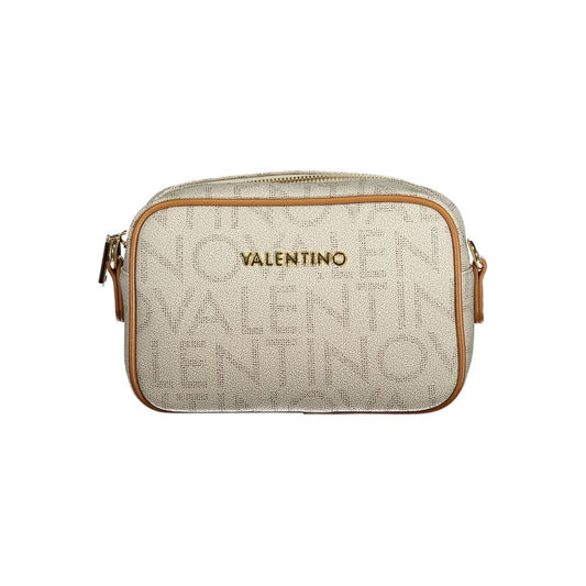 Mario Valentino Beige Polyurethane Womens Bag with Adjustable Removable Strap