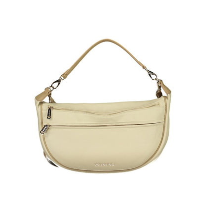 Mario Valentino Beige Polyurethane Women's Bag with Adjustable Shoulder Strap