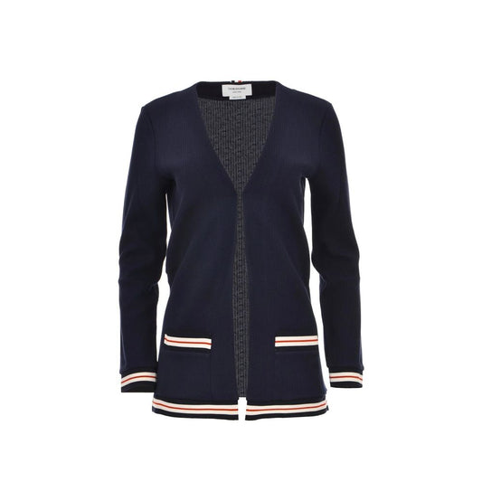 Thom Browne Blue Cotton Cardigan