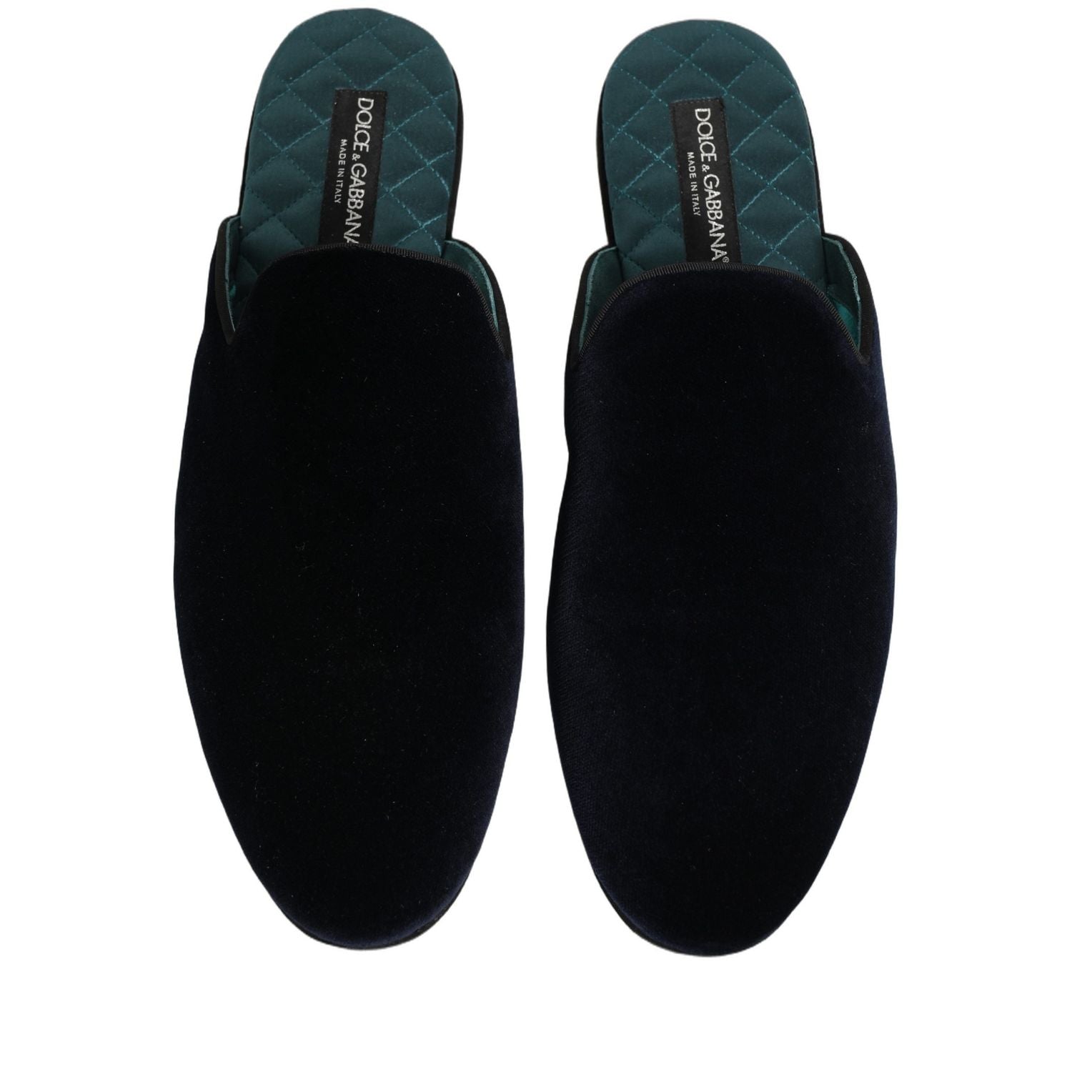Dolce & Gabbana Dark Blue Suede Slides Flat Slipper Men Shoes
