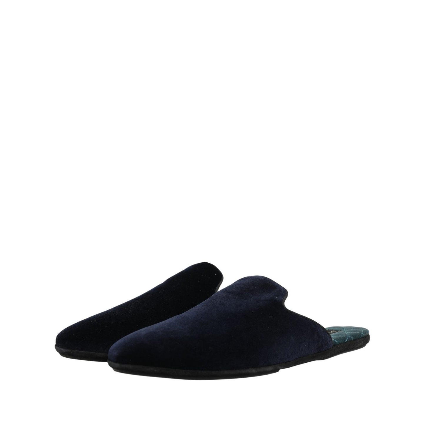 Dolce & Gabbana Dark Blue Suede Slides Flat Slipper Men Shoes