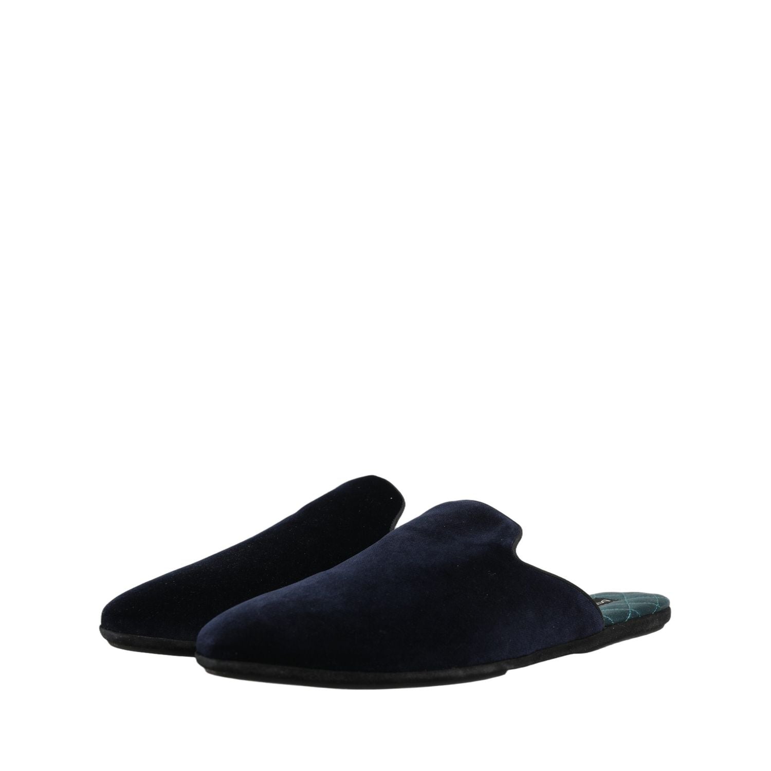 Dolce & Gabbana Dark Blue Suede Slides Flat Slipper Men Shoes