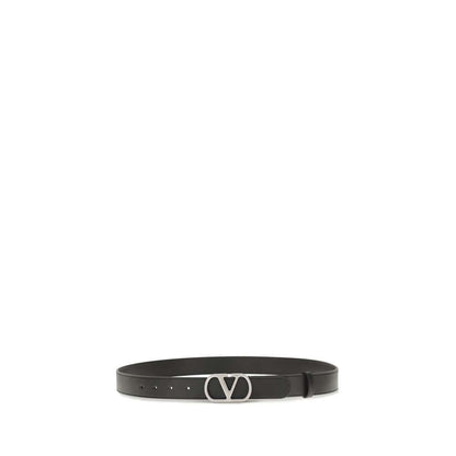 Valentino Garavani Black Calf Leather Bos Taurus Regular Belt