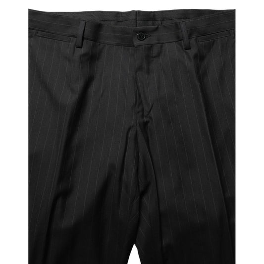 Dolce & Gabbana Dark Gray Stripes Slim Fit Formal 3 Piece Suit