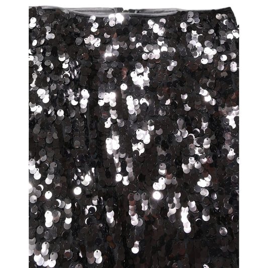 Dolce & Gabbana Brown Sequinned Embellished PencilCut Skirt