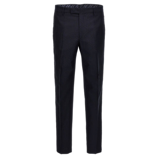 Etro Blue Cotton Dress Pants