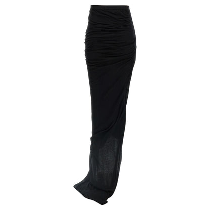 Rick Owens Black Cotton Mini Skirt