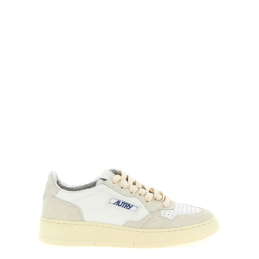 Autry Beige Cowhide Low Top Sneakers