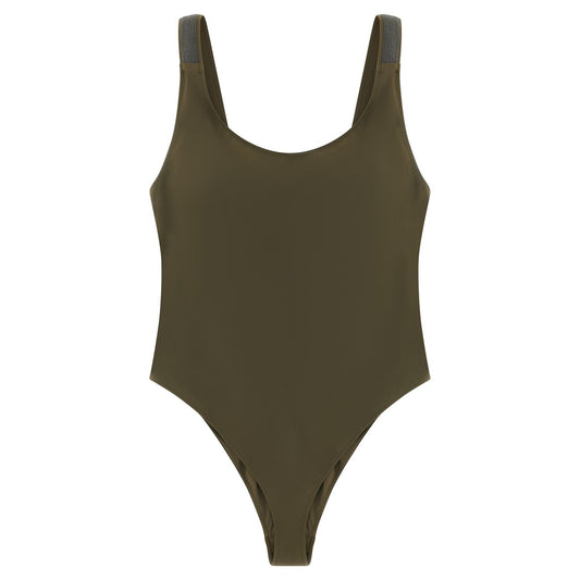 Brunello Cucinelli Bicolor Polyamide One-Piece Swimsuit
