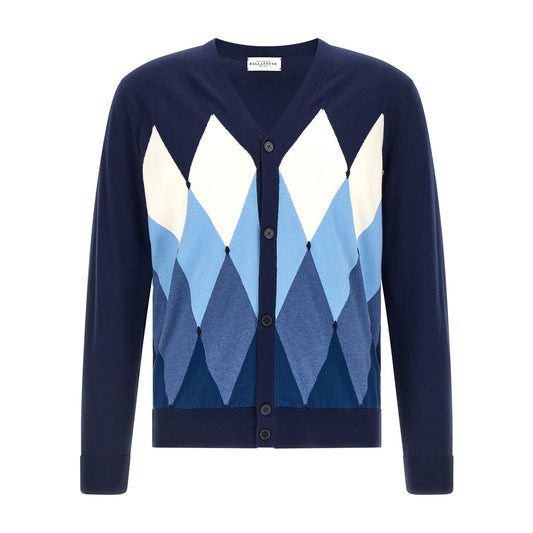 Ballantyne Blue Cotton Cardigan