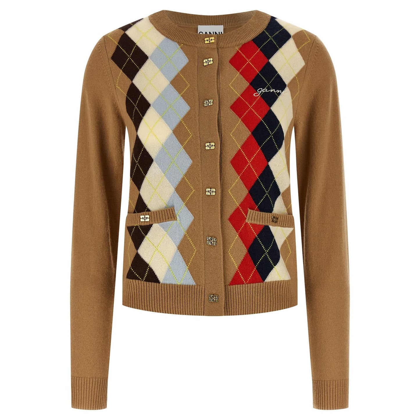 Ganni Beige Wool Cardigan