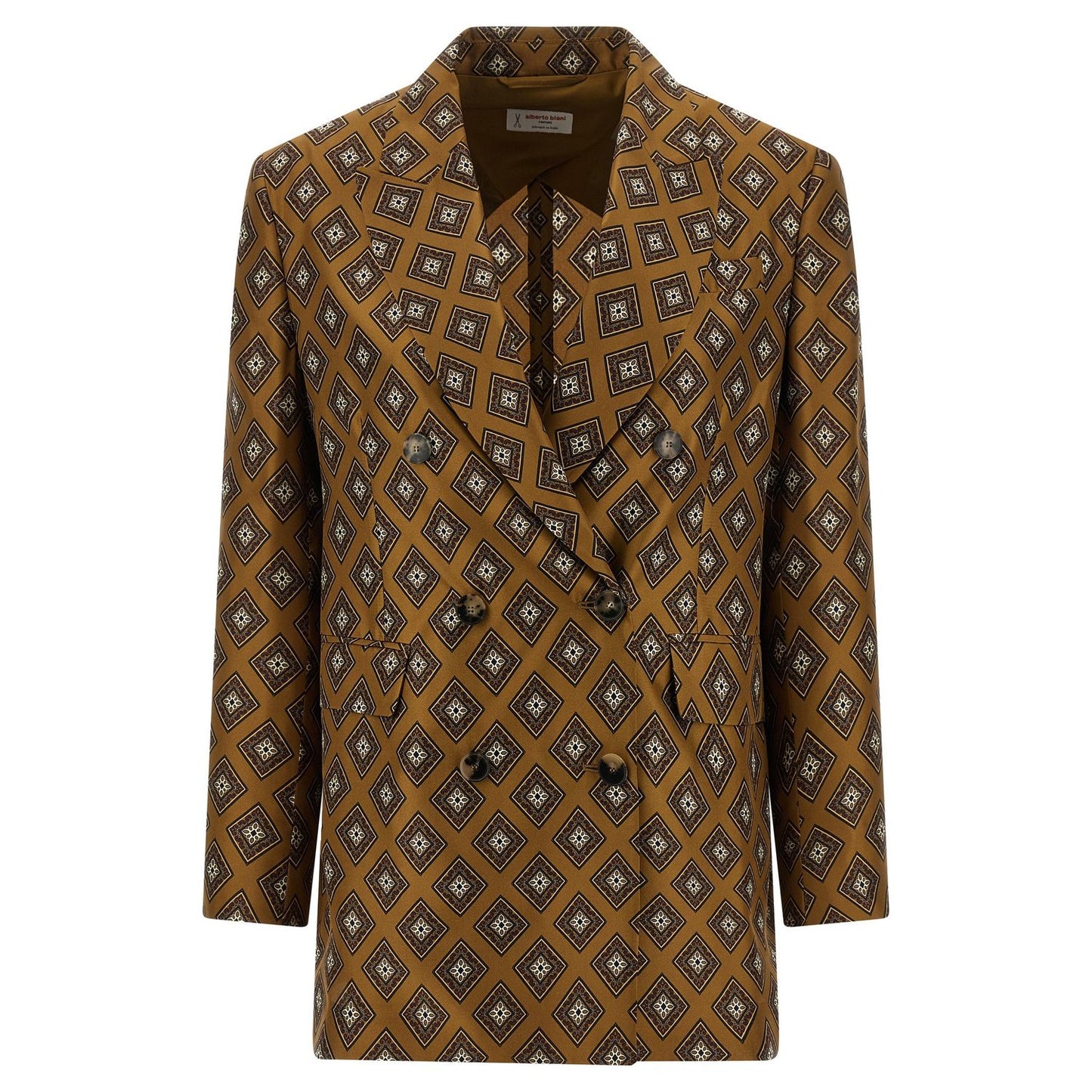Alberto Biani Brown Silk Blazer