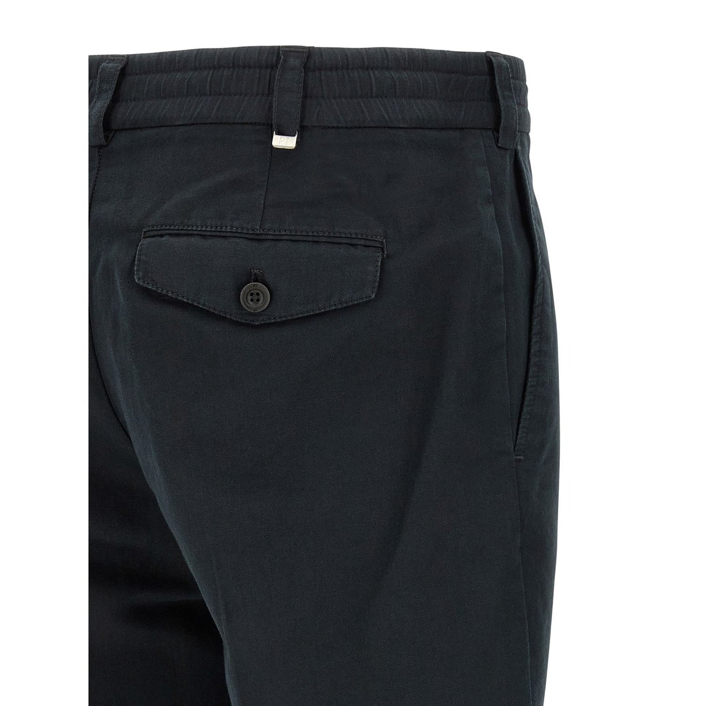 PT Torino Black Linen Casual Pants