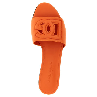 Dolce & Gabbana Orange Calfskin Slides