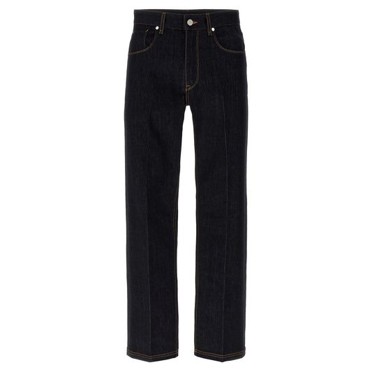 Fendi Blue Cotton Straight-Leg Jeans