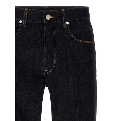 Fendi Blue Cotton Straight-Leg Jeans