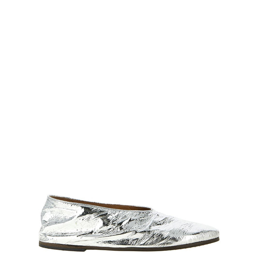 Marsell Silver Calfskin Ballet Flats