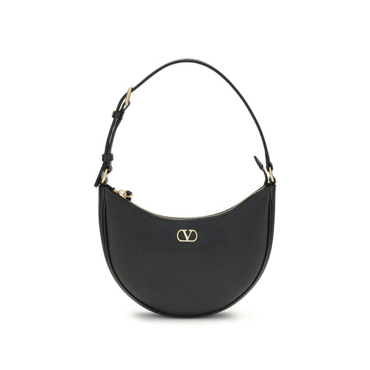 Valentino Garavani Black Calf Leather Bos Taurus Shoulder Bag