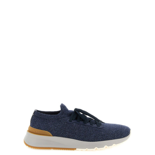 Brunello Cucinelli Blue Wool Athletic Sneakers