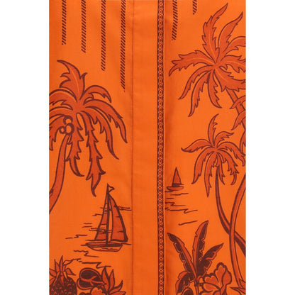 Alemais Orange Cotton Pattern Shirt