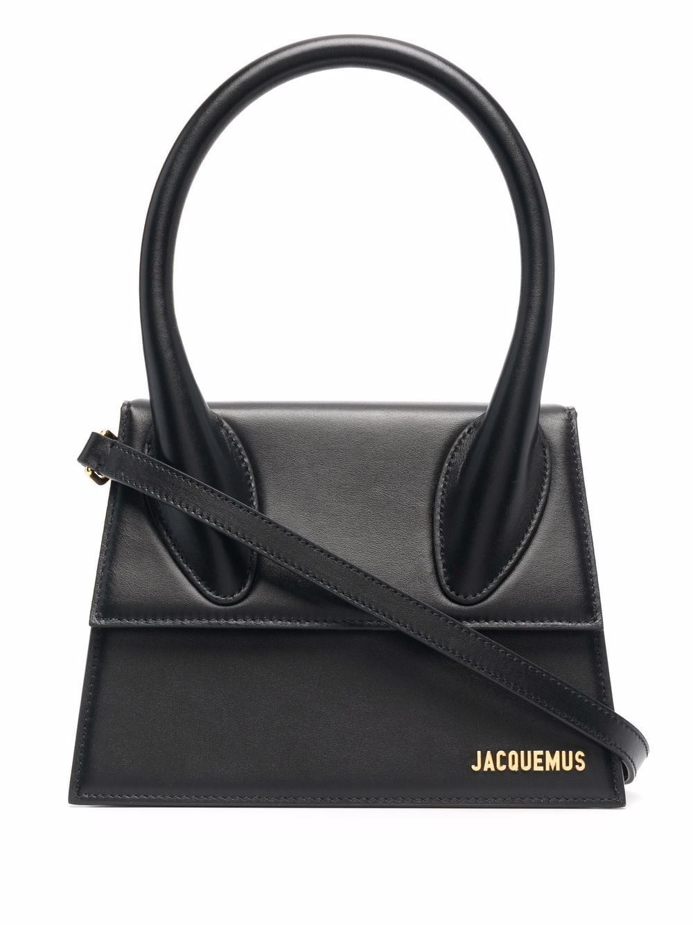 JACQUEMUS Black leather Le Grand Chiquito tote Bag