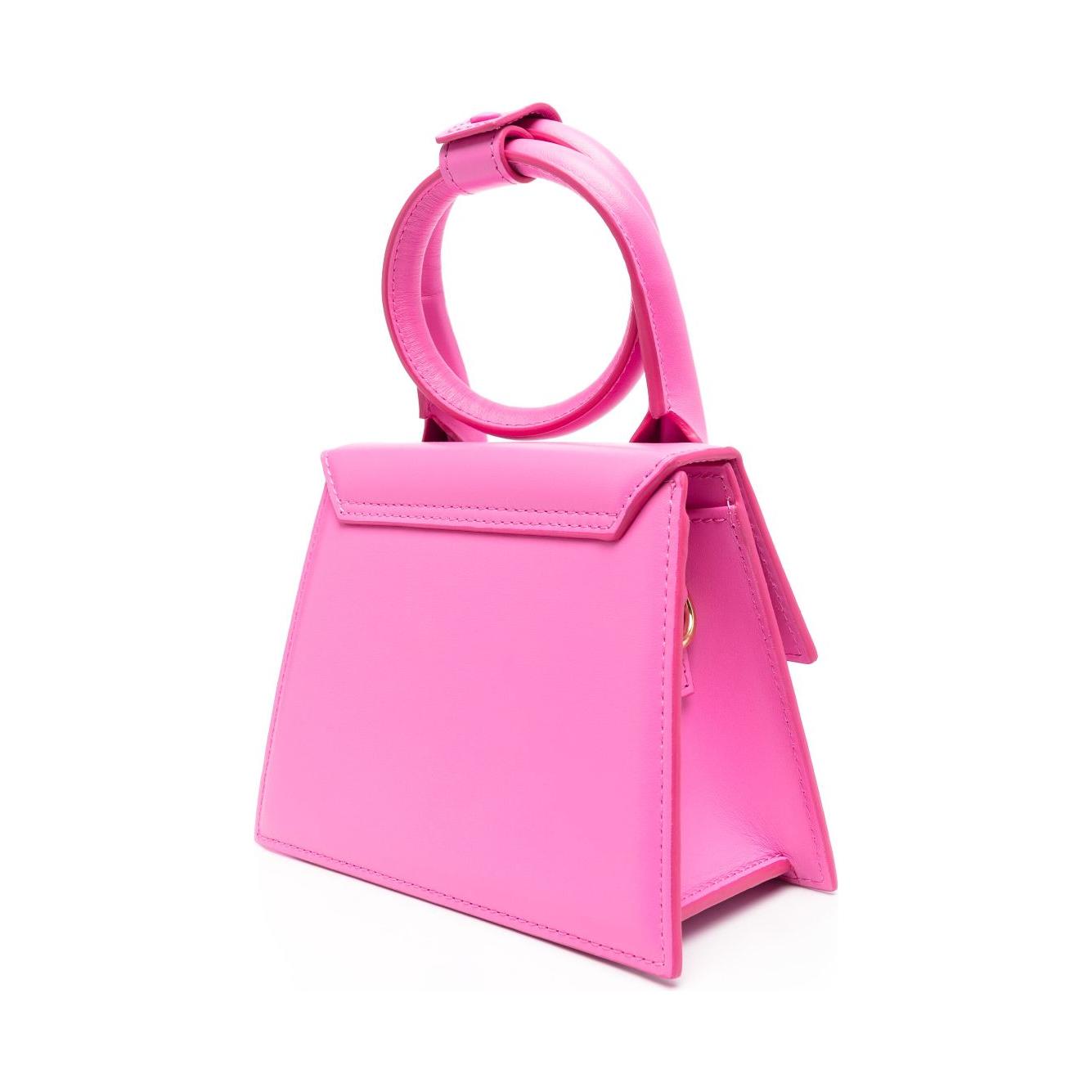 JACQUEMUS Le Chiquito Noeud Leather Tote Bag Fuchsia Handbag JACQUEMUS