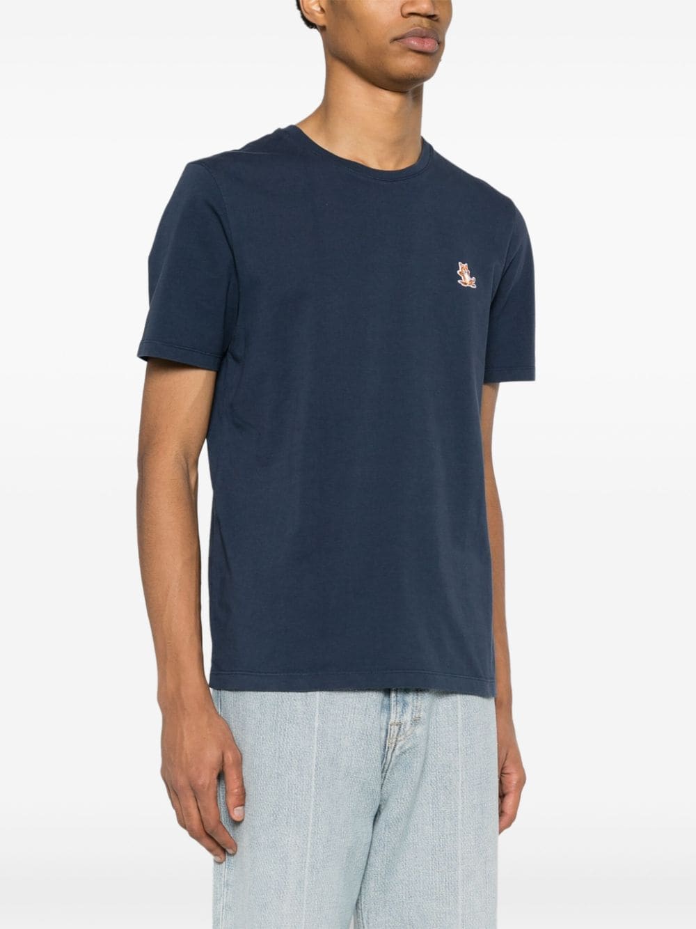 MAISON KITSUNE' T-shirts and Polos Blue Topwear Maison Kitsune'