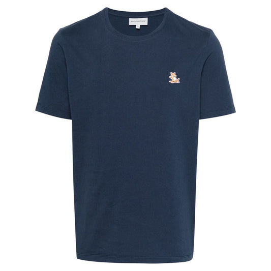 MAISON KITSUNE' T-shirts and Polos Blue Topwear Maison Kitsune'