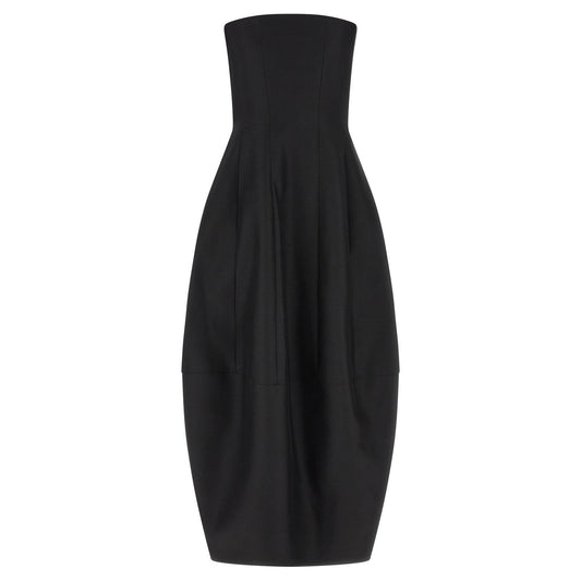 Khaite Black Wool Long Dress